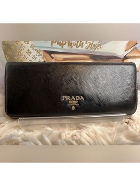 PRADA SAFFIANO LEATHER FLAP WALLET